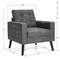 Costway Modern Tufted Accent Chair Fabric Armchair Single Sofa w/ Rubber Wood Legs Blue\ Beige\Grey